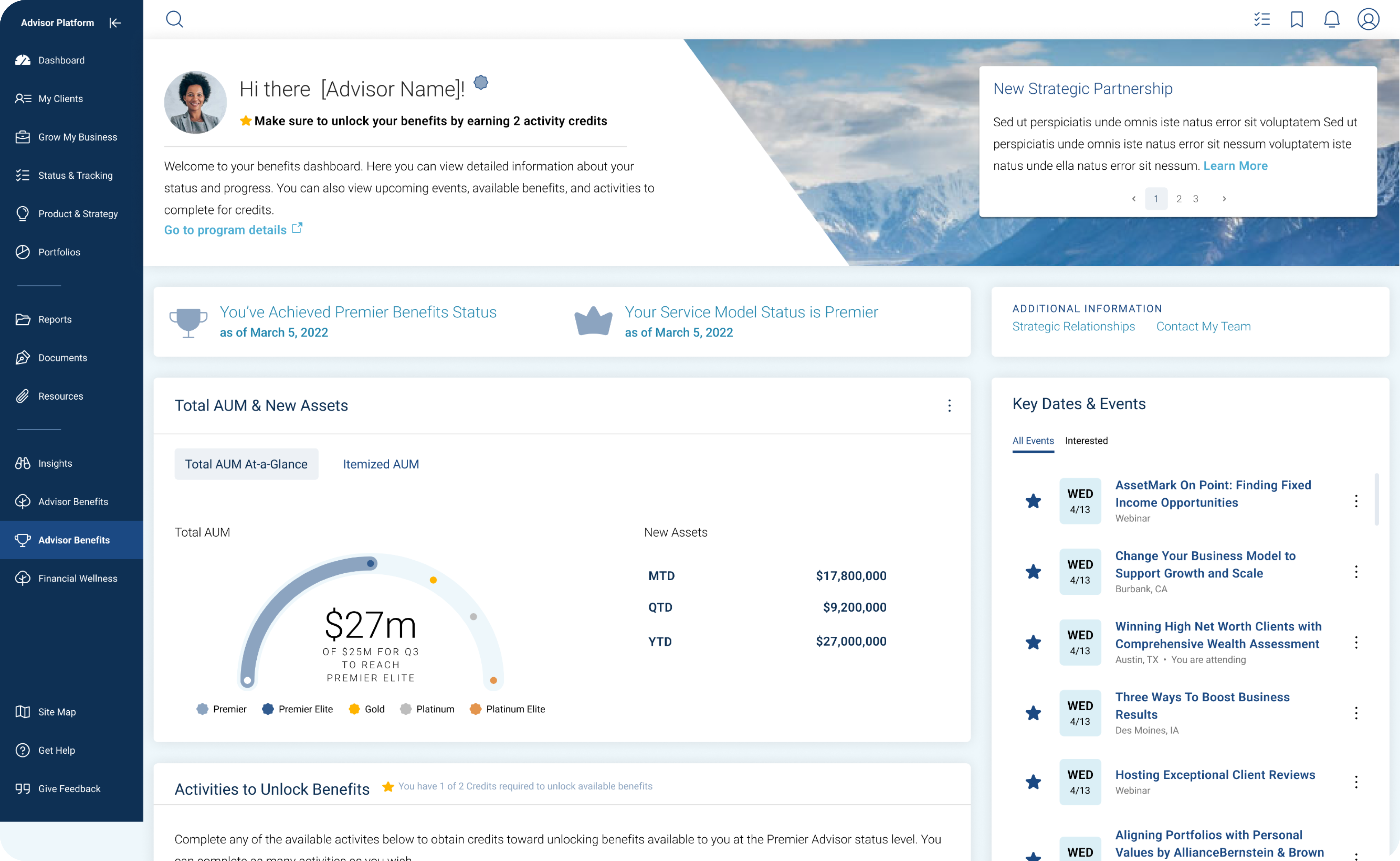 eWM 3 Dashboard Mockup