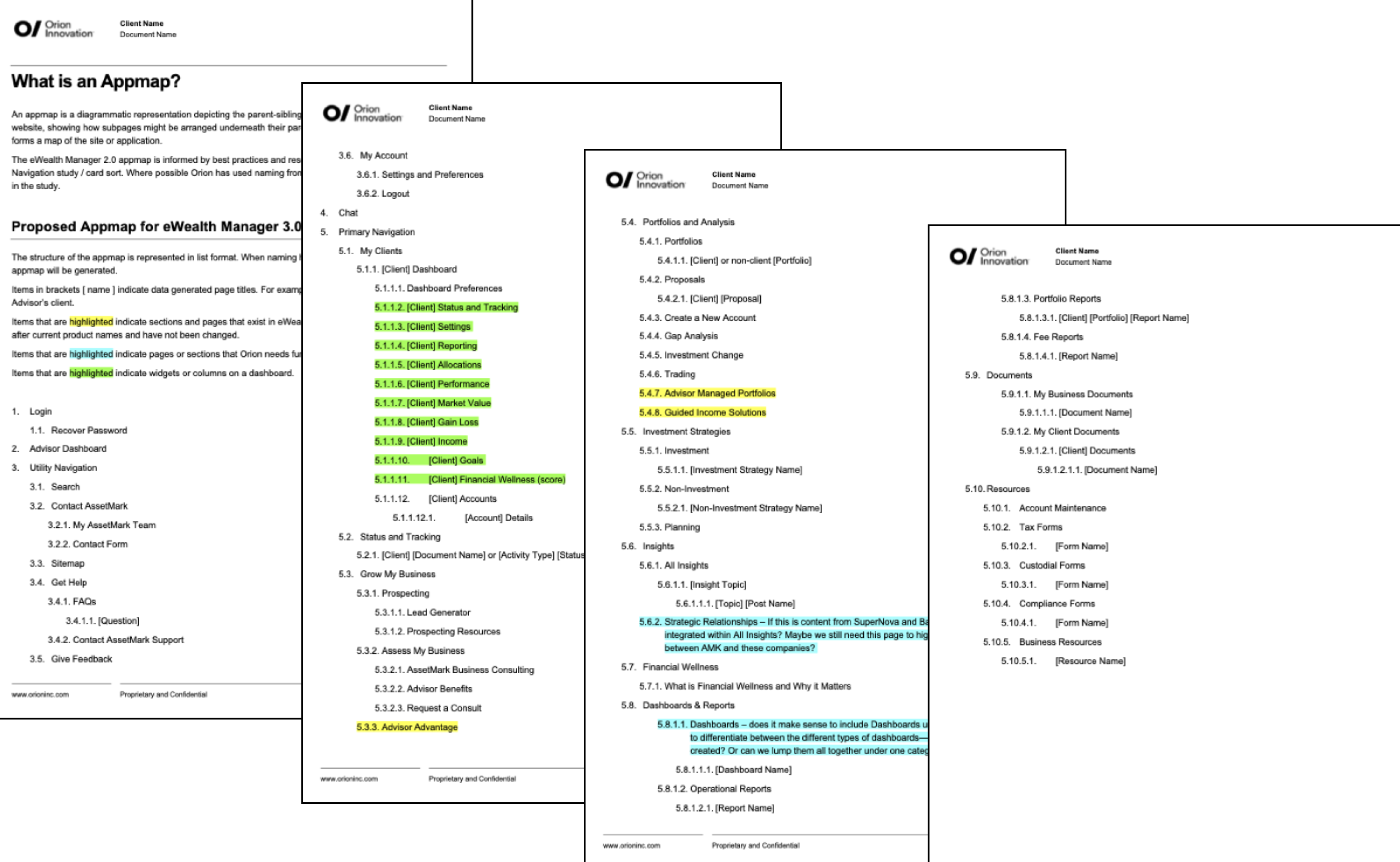ia map pages mockup